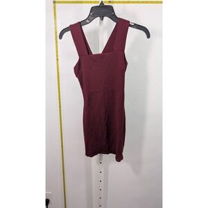 Joe & Elle Burgundy Square Neck V-Back Bodycon Mini Dress Womens XS Maroon